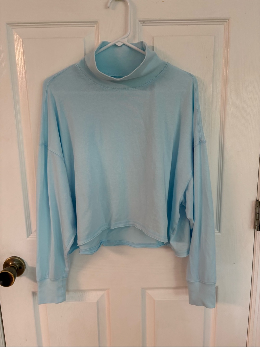 new aerie Pale Blue Mock Neck long sleeve